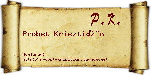 Probst Krisztián névjegykártya