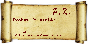 Probst Krisztián névjegykártya